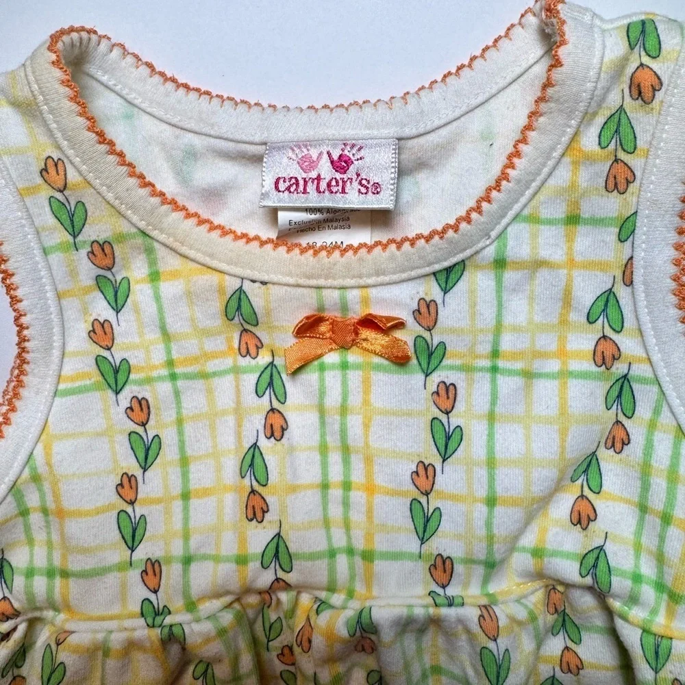 Carters Vintage Baby Girl Bubble Romper Size 18-24M